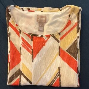 Chico's Colorful Chevron Knit Top
